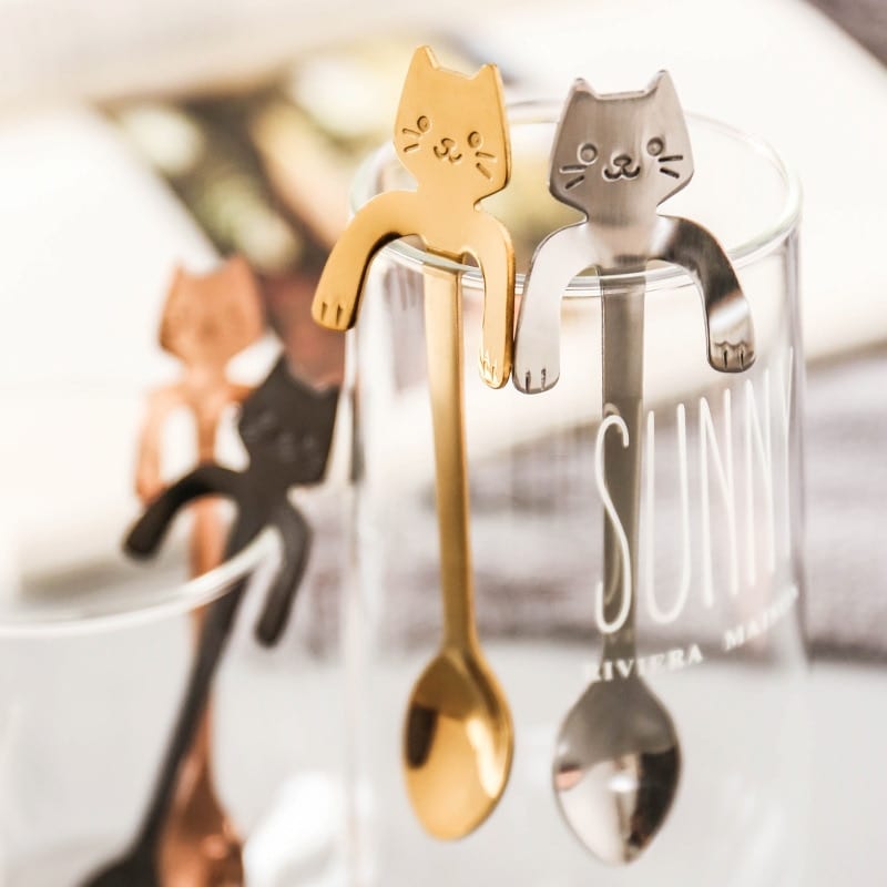 6 pcs Hugging Cat Coffee Spoon Set