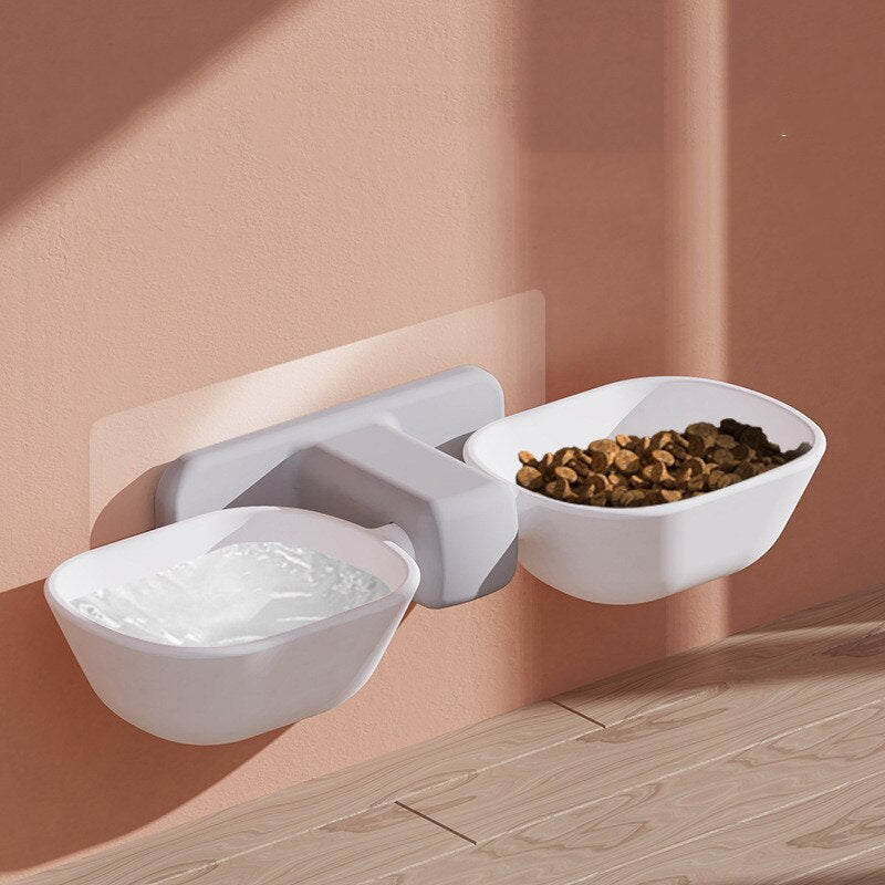 Wall mounted shop cat bowls