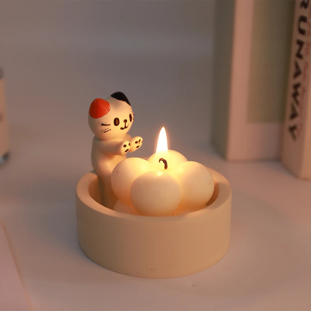 Cozy Cat Candle Holder