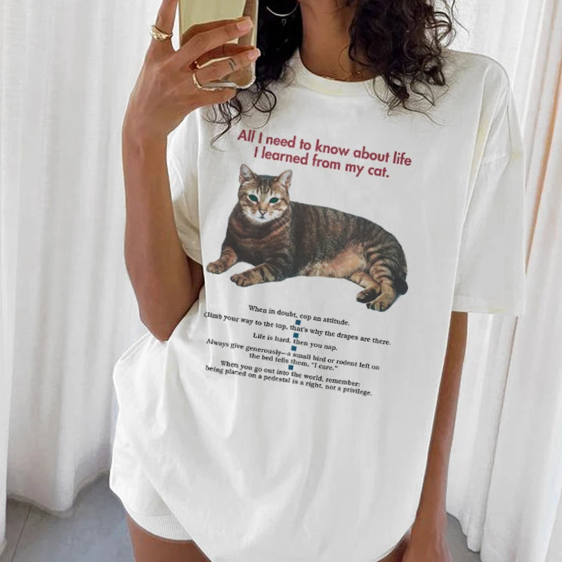 'I Learned from My Cat' T-Shirt