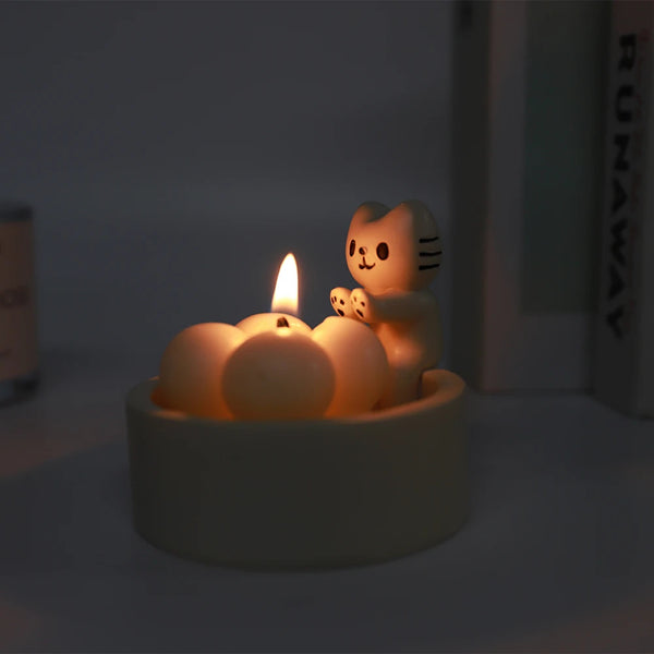 Cozy Cat Candle Holder