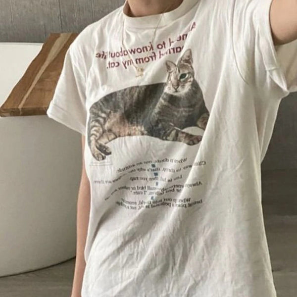 'I Learned from My Cat' T-Shirt