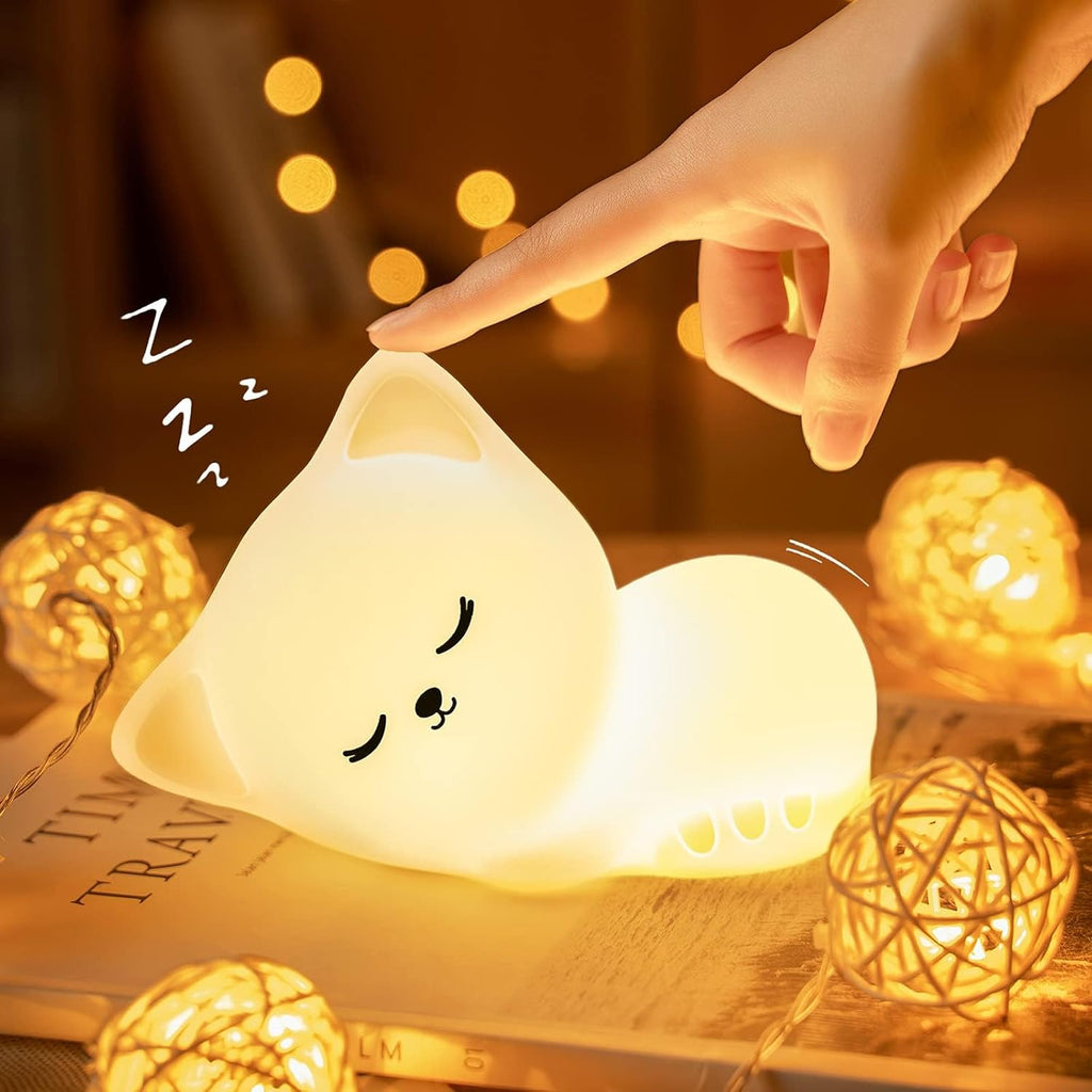 Cat Night Light – Soft, Color-Changing & Rechargeable