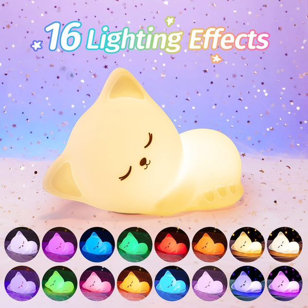 Cat Night Light – Soft, Color-Changing & Rechargeable