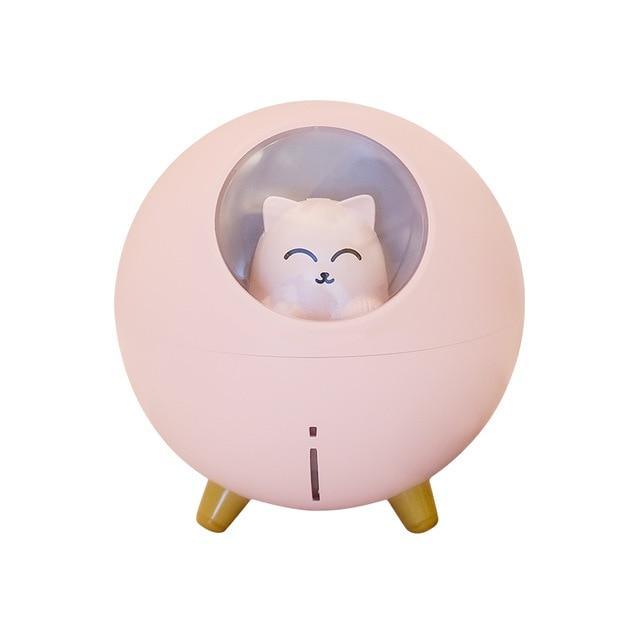 Humidificador Inalámbrico Planet Cat con Luces Rosa